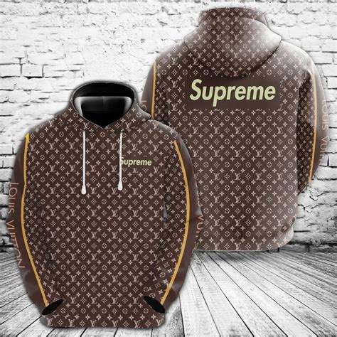 lv hoodie brown and black.